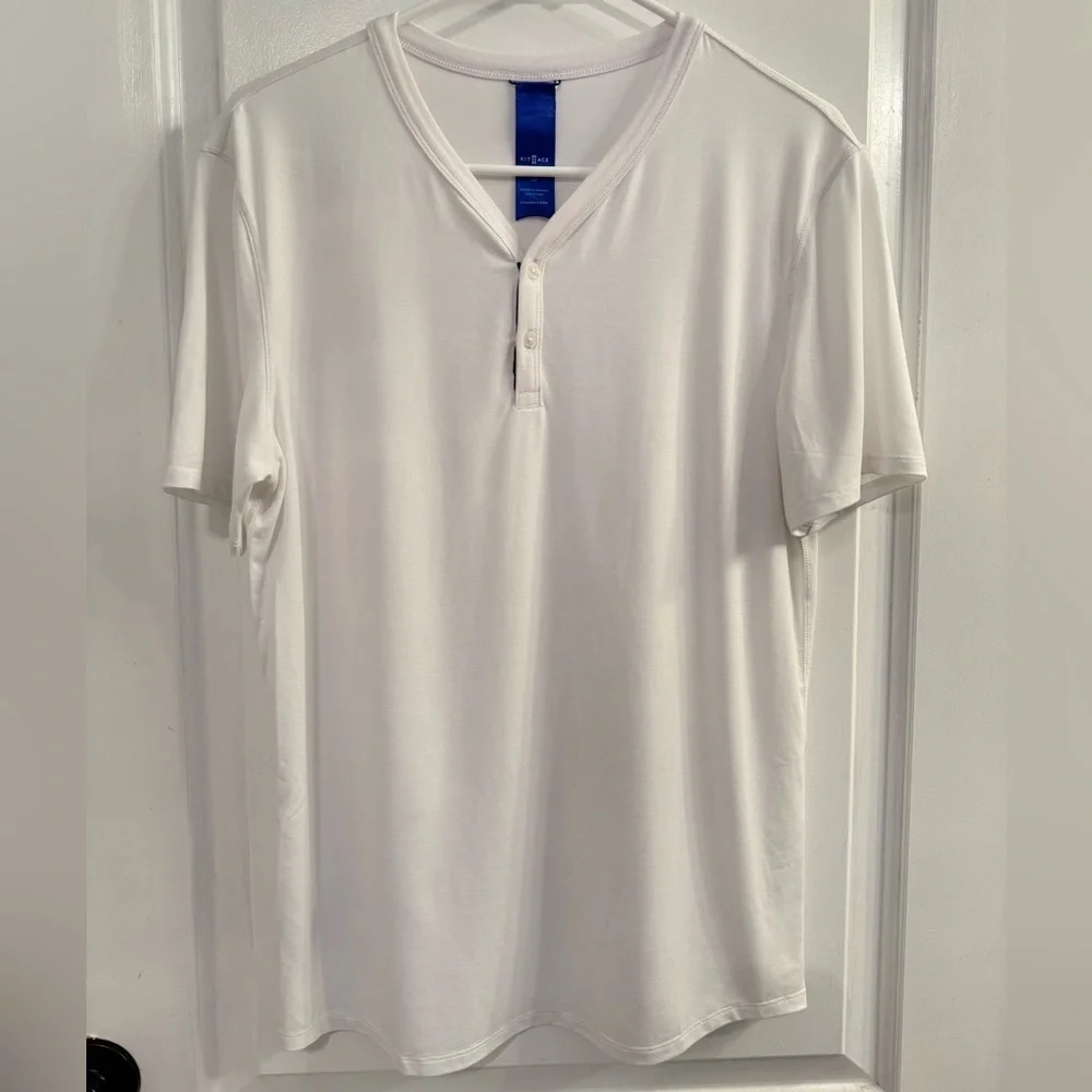 Kit and Ace Tech Henley Short Sleeve White Small